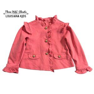 Janie & Jack 3-4Y Coral Ruffle Tailored Jacket